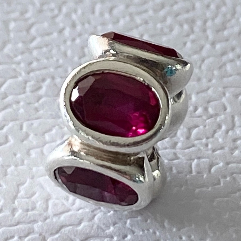 Authentic Pandora Silver Red Oval Lights Charm ~ Retired & Rare